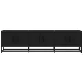 Meuble TV noir 150x35x41 cm bois d'ingénierie et métal