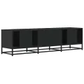 Meuble TV noir 150x35x41 cm bois d'ingénierie et métal