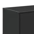 Meuble TV noir 150x35x41 cm bois d'ingénierie et métal