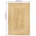 Tapis fait à la main Jute Naturel 120x180 cm