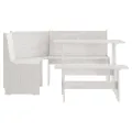 Ensemble à manger REINE 3 pcs blanc bois de pin massif