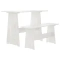 Ensemble à manger REINE 3 pcs blanc bois de pin massif