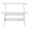 Ensemble à manger REINE 3 pcs blanc bois de pin massif