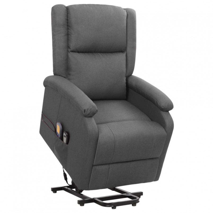 Fauteuil de massage inclinable Gris foncé Tissu