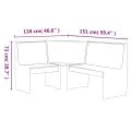 Banc d'angle REINE 151 cm marron miel bois de pin solide