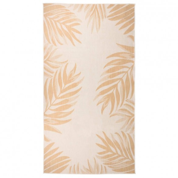 Tapis à tissage plat d'extérieur 80x150 cm Motif de feuille