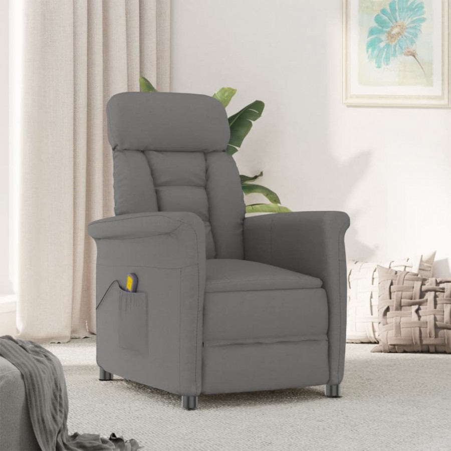 Fauteuil de massage Gris foncé Similicuir daim