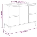 Meuble d'évier chêne fumé 80x33x60 cm bois d'ingénierie