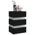 Table de chevet à LED Noir 45x35x67 cm Bois d'ingénierie
