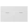 Armoire d'évier avec lavabo intégré Blanc Aggloméré