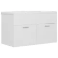 Armoire d'évier avec lavabo intégré Blanc Aggloméré