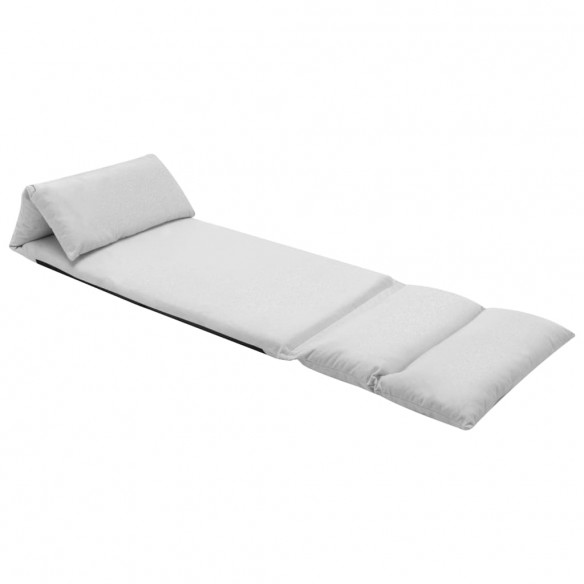 Chaise pliable de sol Gris clair Microfibre