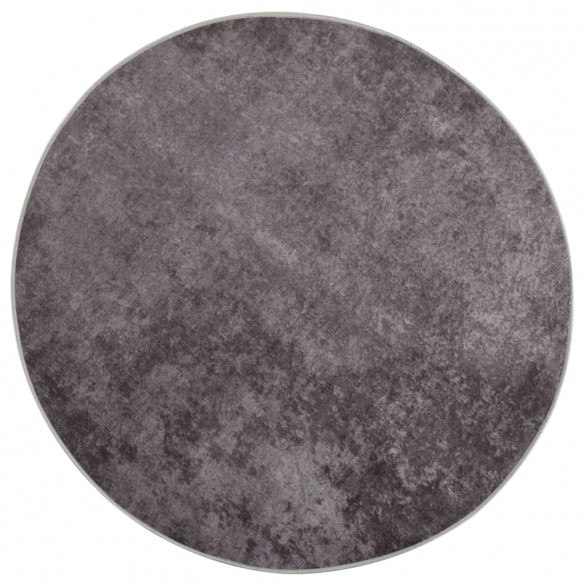 Tapis lavable antidérapant φ120 cm gris