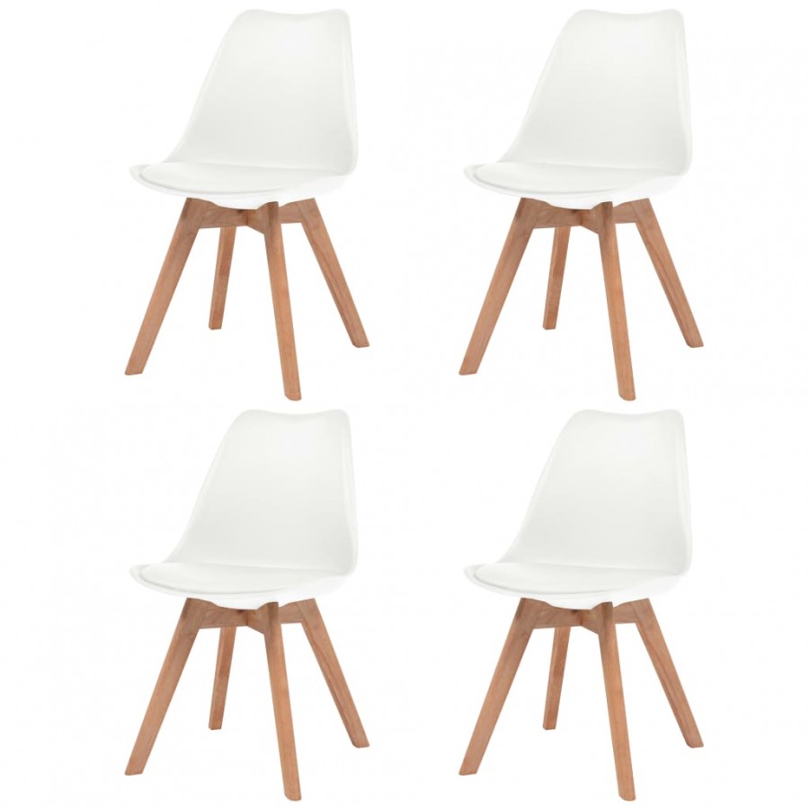 Chaises à manger lot de 4 Blanc Plastique