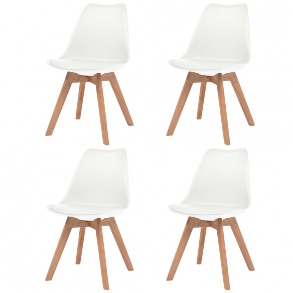 Chaises à manger lot de 4 Blanc Plastique