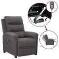 Fauteuil inclinable électrique Gris foncé Tissu
