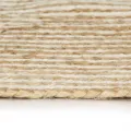 Tapis fait à la main Jute avec design de spirale Blanc 120 cm