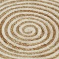 Tapis fait à la main Jute avec design de spirale Blanc 120 cm