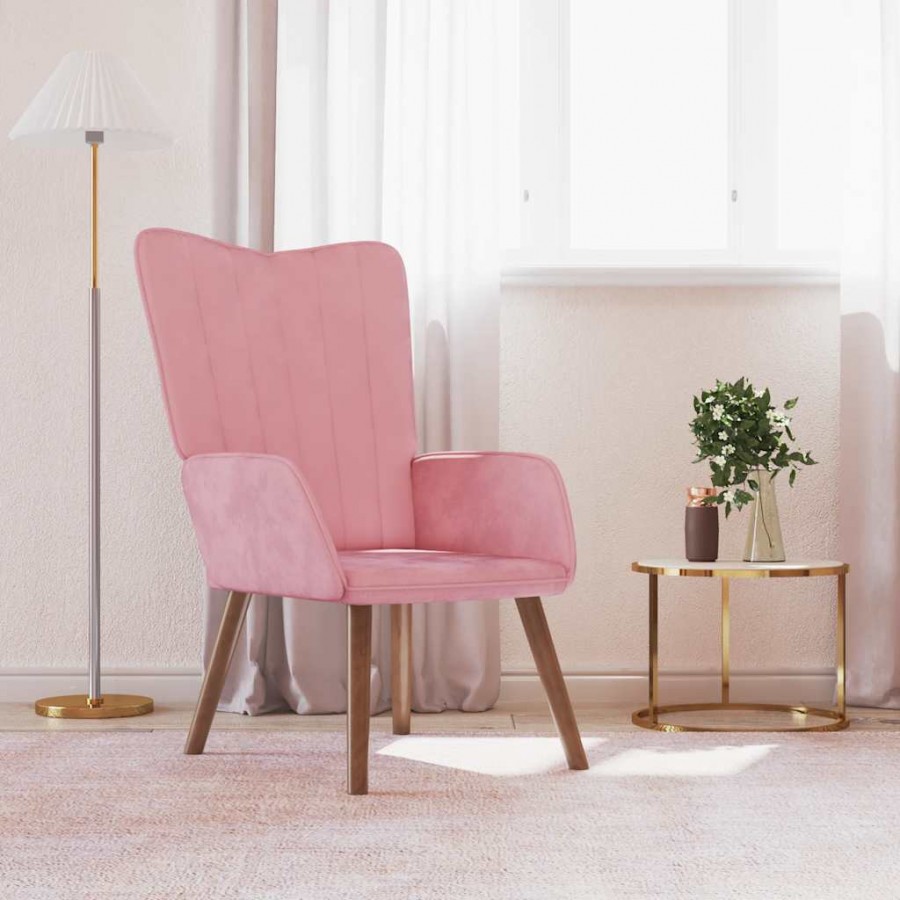 Chaise de relaxation Rose Velours