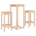 Ensemble de bar 3 pcs Bois de pin massif