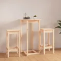 Ensemble de bar 3 pcs Bois de pin massif