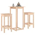 Ensemble de bar 3 pcs Bois de pin massif