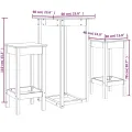 Ensemble de bar 3 pcs Bois de pin massif
