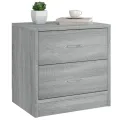 Table de chevet sonoma gris 40x30x40 cm bois d'ingénierie