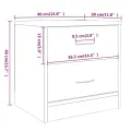Table de chevet sonoma gris 40x30x40 cm bois d'ingénierie