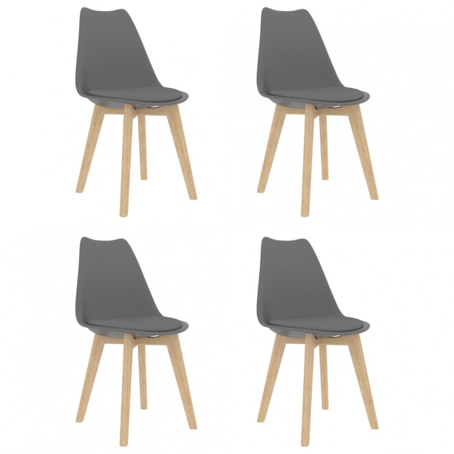 Chaises à manger lot de 4 Gris Plastique