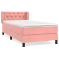 cadre de lit et matelas Rose 80x200 cm Velours