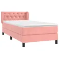 cadre de lit et matelas Rose 80x200 cm Velours