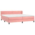 cadre de lit avec matelas Rose 200x200 cm Velours