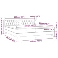 cadre de lit avec matelas Rose 200x200 cm Velours