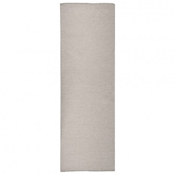 Tapis à tissage plat d'extérieur 80x250 cm Taupe