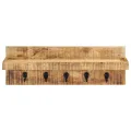Porte-manteau mural 60x15x20 cm Bois de manguier brut solide