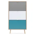 Finori Armoire à chaussures C-uba 42 Chêne Sonoma et tricolore