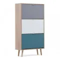 Finori Armoire à chaussures C-uba 42 Chêne Sonoma et tricolore
