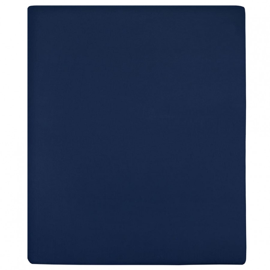 Drap-housse Jersey Bleu marine 90x200 cm Coton