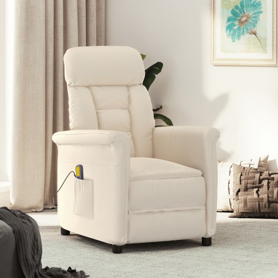 Fauteuil de massage Beige Tissu microfibre