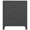 Armoire à tiroirs industrielle Anthracite 78x40x93 cm Métal
