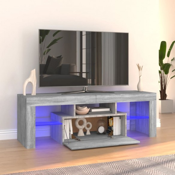 Meuble TV avec lumières LED sonoma gris 120x35x40 cm