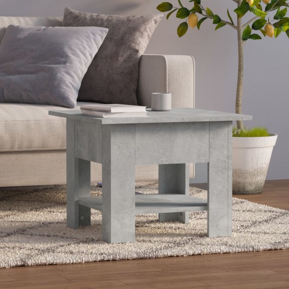 Table basse gris béton 55x55x42 cm bois d'ingénierie