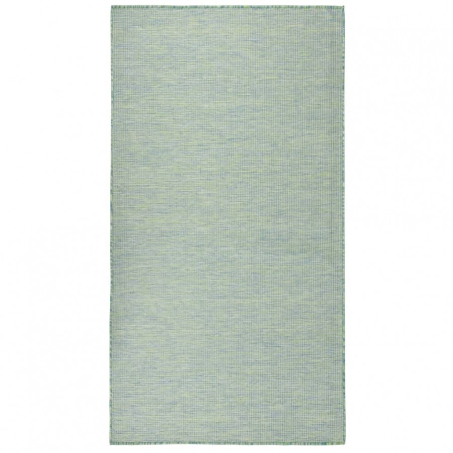 Tapis à tissage plat d'extérieur 140x200 cm Turquoise