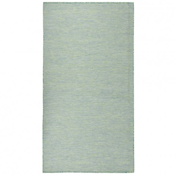 Tapis à tissage plat d'extérieur 140x200 cm Turquoise