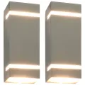Appliques murales d'extérieur 2 pcs 35 W Argenté Rectangulaire