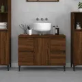 Meuble d'évier chêne marron 80x33x60 cm bois d'ingénierie