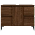 Meuble d'évier chêne marron 80x33x60 cm bois d'ingénierie