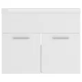 Armoire d'évier avec lavabo intégré Blanc Aggloméré