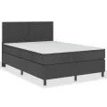 cadre de lit Gris foncé Tissu 140x200 cm